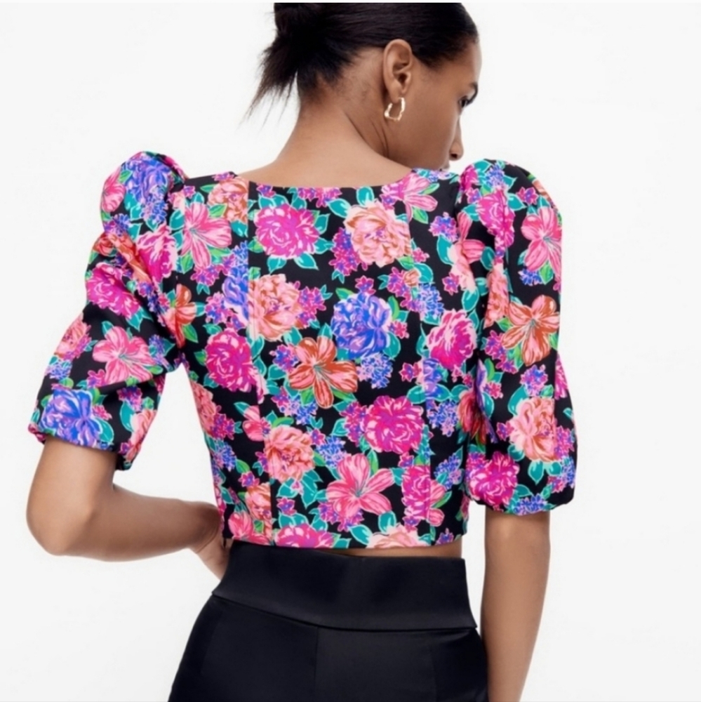 🆕️ Zara Floral Sweetheart Crop Top - Picture 4 of 4